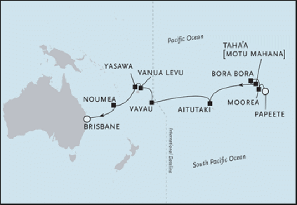 Cruises Around The World Papeete to Brisbane