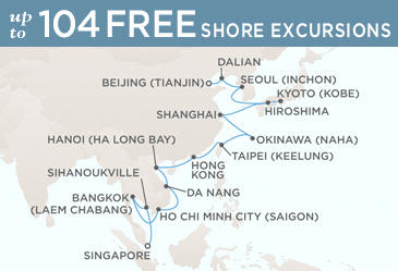 Cruises Around The World Regent World Cruises Voyager 2026 Map February 19 March 21 2026 - 30 Days