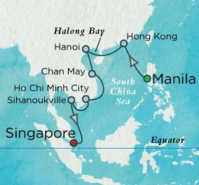 Cruises Around The World Crystal Serenity March 12-28 2027 Manila, Philippines to Singapore, Singapore