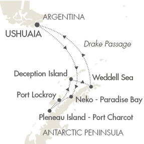 Cruises Around The World L Austral January 8-18 2028 Ushuaia, Argentina to Ushuaia, Argentina