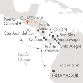 Cruises Around The World Le Boreal March 23 April 7 2028 Guayaquil, Ecuador to Colon, Panama