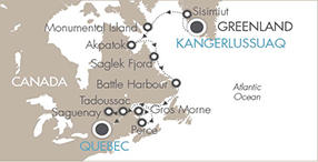 Cruises Around The World Le Boreal September 8-21 2028 Kangerlussuaq, Greenland to Québec City, Canada