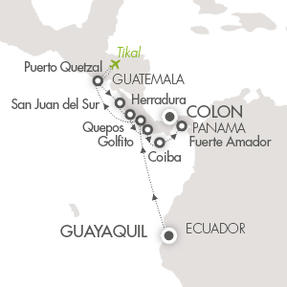 Cruises Around The World Le Boreal March 30 April 12 2026 Guayaquil, Ecuador to Colón, Panama