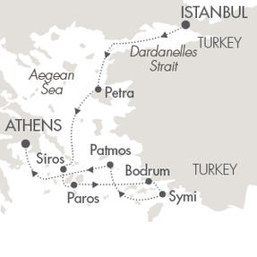 Cruises Around The World Le Lyrial August 9-16 2028 Istanbul, Turkey to Piraeus, Greece