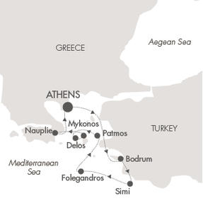 Cruises Around The World Le Lyrial July 19-25 2028 Piraeus, Greece to Nauplion, Greece