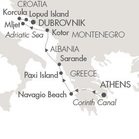 Cruises Around The World Le Lyrial July 26 August 2 2028 Piraeus, Greece to Dubrovnik, Croatia