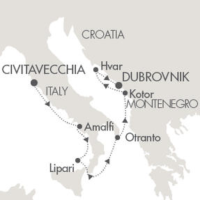 Cruises Around The World Le Lyrial May 6-13 2028 Dubrovnik, Croatia to Venice, Italy
