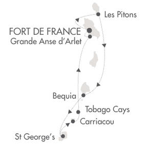 Cruises Around The World Le Ponant January 2-9 2028 Fort-de-France, Martinique to Fort-de-France, Martinique