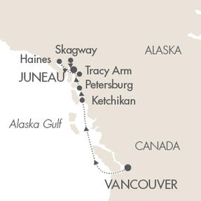 Cruises Around The World Le Soleal July 2-9 2028 Vancouver, Canada to Juneau, AK, United States