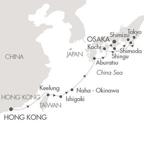 Cruises Around The World Le Soleal March 25 April 6 2028 Hong Kong, China to Osaka, Japan