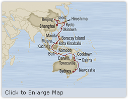 Cruises Around The World Oceania Insignia April 3 May 9 2028 Shanghai, China to Sydney, Australia