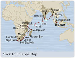 Cruises Around The World Oceania Insignia February 9 March 15 2028 Cape Town, South Africa to Singapore, Singapore
