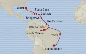 Cruises Around The World Oceania Insignia November 19 December 11 2028 Rio De Janeiro, Brazil to Miami, FL, United States