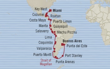 Cruises Around The World Oceania Insignia September 26 November 7 2028 Miami, FL, United States to Buenos Aires, Argentina