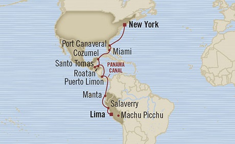 Cruises Around The World Oceania Marina April 28 May 14 2028 Callao, Peru to New York, NY, United States