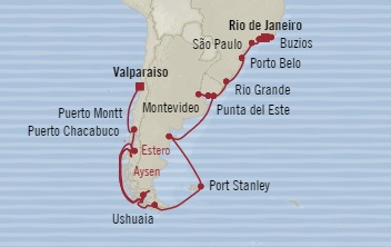 Cruises Around The World Oceania Marina December 7 2028 January 5 2026 Rio De Janeiro, Brazil to Valparaíso, Chile