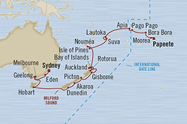 Cruises Around The World Oceania Marina February 23 March 25 2028 Sydney, Australia to Papeete, French Polynesia