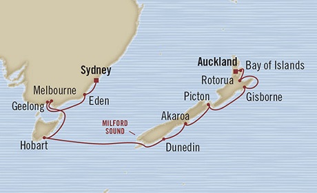 Cruises Around The World Oceania Marina February 23 March 9 2028 Sydney, Australia to Auckland, New Zealand