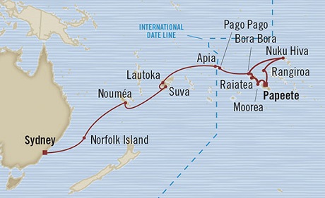 Cruises Around The World Oceania Marina January 25 February 23 2028 Papeete, French Polynesia to Sydney, Australia