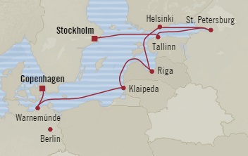 Cruises Around The World Oceania Marina July 3-13 2028 Stockholm, Sweden to Copenhagen, Denmark