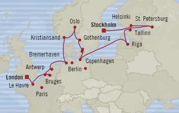 Cruises Around The World Oceania Marina June 14 July 3 2028 Southampton, United Kingdom to Stockholm, Sweden