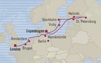 Cruises Around The World Oceania Nautica August 28 September 9 2028 Copenhagen, Denmark to Southampton, United Kingdom