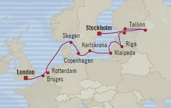 Cruises Around The World Oceania Nautica August 4-18 2028 Southampton, United Kingdom to Stockholm, Sweden