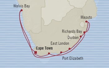 Cruises Around The World Oceania Nautica December 21 2028 January 5 2026 Cape Town, South Africa to Cape Town, South Africa