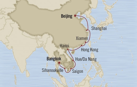 Cruises Around The World Oceania Nautica February 13 March 4 2028 Laem Chabang, Thailand to Tianjin, China