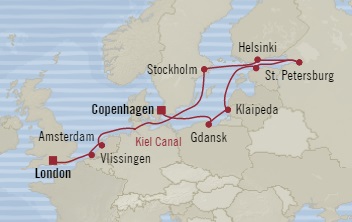 Cruises Around The World Oceania Nautica June 13-25 2028 Southampton, United Kingdom to Copenhagen, Denmark