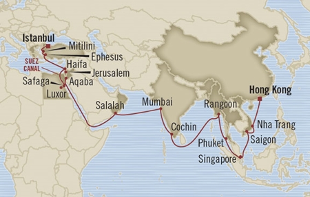 Cruises Around The World Oceania Nautica March 24 April 28 2028 Hong Kong, Hong Kong to Istanbul, Turkey