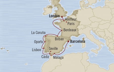 Cruises Around The World Oceania Nautica May 20 June 1 2028 Barcelona, Spain to Southampton, United Kingdom