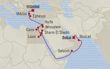 Cruises Around The World Oceania Nautica November 1-21 2028 Istanbul, Turkey to Dubai, United Arab Emirates