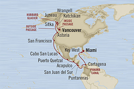 Cruises Around The World Oceania Regatta April 24 May 20 2028 Miami, FL, United States to Vancouver, Canada