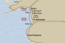 Cruises Around The World Oceania Regatta May 10-20 2028 San Francisco, CA, United States to Vancouver, Canada
