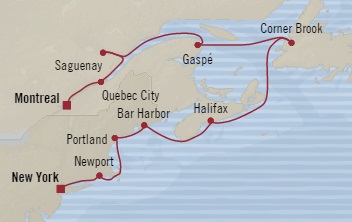 Cruises Around The World Oceania Regatta October 12-22 2028 New York, NY, United States to Montreal, Canada