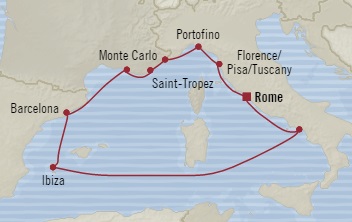 Cruises Around The World Oceania Riviera June 9-19 2028 Civitavecchia, Italy to Civitavecchia, Italy