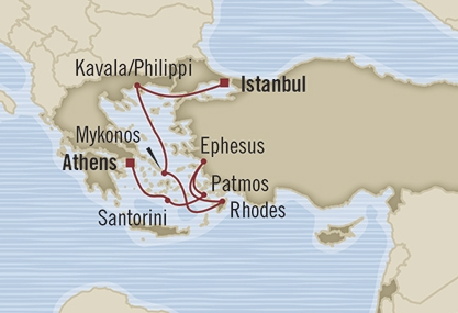 Cruises Around The World Oceania Riviera May 5-12 2028 Istanbul, Turkey to Piraeus, Greece