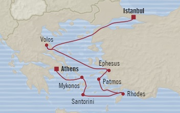 Cruises Around The World Oceania Riviera October 2-9 2028 Istanbul, Turkey to Piraeus, Greece