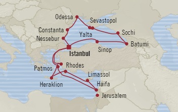 Cruises Around The World Oceania Riviera September 12 October 2 2028 Istanbul, Turkey to Istanbul, Turkey