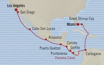 Cruises Around The World Oceania Sirena November 25 December 11 2028 Miami, FL, United States to Los Angeles, CA, United States
