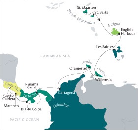Cruises Around The World Tere Moana December 3-17 2028 Philipsburg, Sint Maarten to Puerto Caldera, Costa Rica