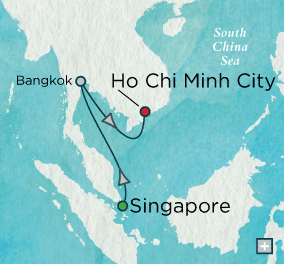 Cruises Around The World Kingdoms of Jade &amp; Gold: Crystal Getaways Map March 26 April 3 2026 - 8 Days crystal symphony 2026