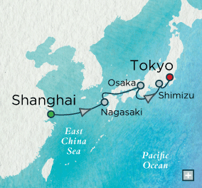 Cruises Around The World Skyscrapers & Shoguns: Crystal Getaways Map crystal symphony