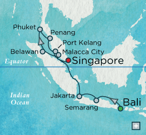 Cruises Around The World Crystal World Cruises symphony 2027 Accent on Indonesia Map