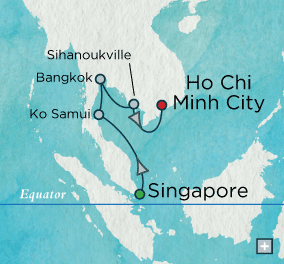 Cruises Around The World Crystal World Cruises symphony 2027 Indochine Discovery: Crystal Getaways Map