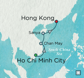 Cruises Around The World Crystal World Cruises symphony 2027 Indochine Discovery: Crystal Getaways Map
