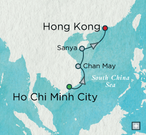 Cruises Around The World Crystal World Cruises symphony 2027 Oriental Embrace: Crystal Getaways Map