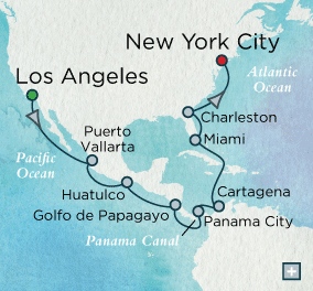 Cruises Around The World Crystal World Cruises symphony 2027 Grand Panama Canal Transit Map