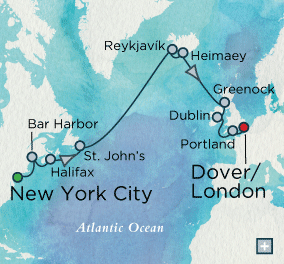 Cruises Around The World Crystal World Cruises symphony 2027 Trans-Atlantic Treasures Map